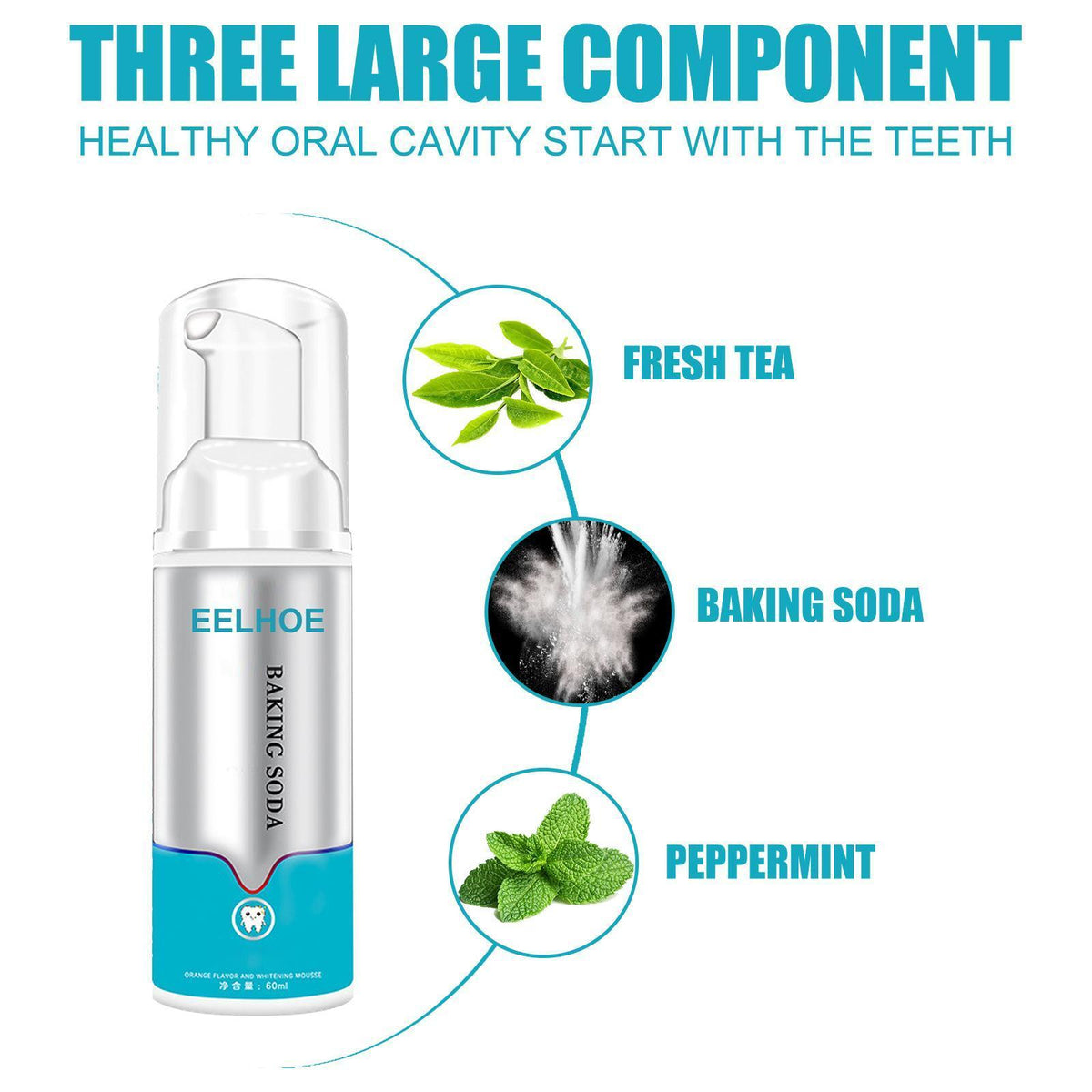 Maxbell Toothpaste Teeth Whitening Mousse Foam 60ml Freshen Breath for Oral Cleaning