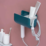 Maxbell Hair Dryer Holder Blower Stand Bathroom Organizer for Hair Dryer Gray Blue