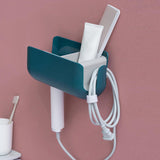 Maxbell Hair Dryer Holder Blower Stand Bathroom Organizer for Hair Dryer Gray Blue