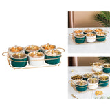 Maxbell Snacks Serving Platter Dessert Dividing Tray for Kitchen 3Pcs Green 3 White