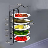 Maxbell Kitchen Desktop Wall Mounted Plate Rack Stackable for Household  3 Layers