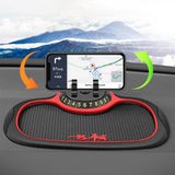 Maxbell 3 in 1 Car Anti Slip Mat Dashboard Parking Card Holds Phones  Red