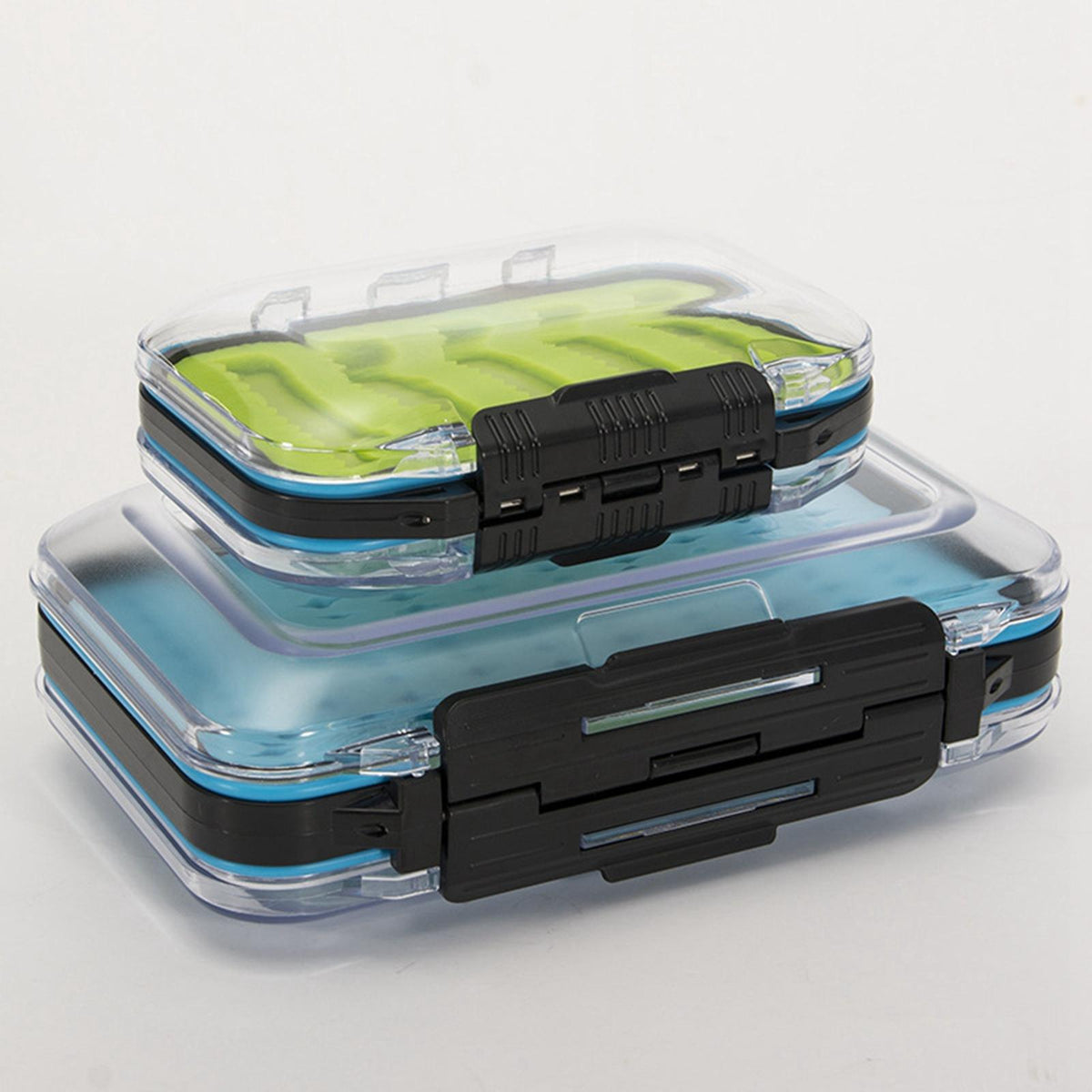 Maxbell Double Sided Fly Fishing Box Fishing Lure Hook Tackle Storage Container Green 106x76x36mm