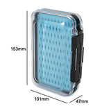 Maxbell Double Sided Fly Fishing Box Fishing Lure Hook Tackle Storage Container Blue 153x101x47mm