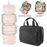 Maxbell Hanging Toiletry Bag Waterproof Container for Bathroom Women Mom Black