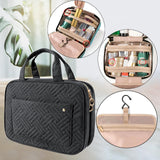 Maxbell Hanging Toiletry Bag Waterproof Container for Bathroom Women Mom Black