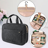 Maxbell Hanging Toiletry Bag Waterproof Container for Bathroom Women Mom Black