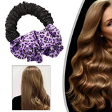 Maxbell Sleep Heatless Hair Curler Headband Wave Tools Headband Purple Leopard print