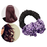 Maxbell Sleep Heatless Hair Curler Headband Wave Tools Headband Purple Leopard print