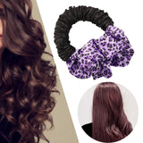 Maxbell Sleep Heatless Hair Curler Headband Wave Tools Headband Purple Leopard print