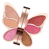 Maxbell Portable 6 Color Butterfly Eyeshadow Palette Shimmer Matte Red Rose
