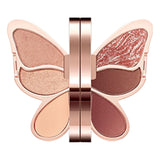 Maxbell Portable 6 Color Butterfly Eyeshadow Palette Shimmer Matte Chocolate Mousse