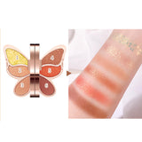 Maxbell Portable 6 Color Butterfly Eyeshadow Palette Shimmer Matte Chocolate Mousse