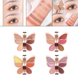 Maxbell Portable 6 Color Butterfly Eyeshadow Palette Shimmer Matte Chocolate Mousse