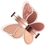 Maxbell Portable 6 Color Butterfly Eyeshadow Palette Shimmer Matte Chocolate Mousse