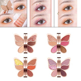 Maxbell Portable 6 Color Butterfly Eyeshadow Palette Shimmer Matte Chocolate Mousse