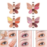 Maxbell Portable 6 Color Butterfly Eyeshadow Palette Shimmer Matte Chocolate Mousse