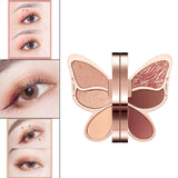 Maxbell Portable 6 Color Butterfly Eyeshadow Palette Shimmer Matte Chocolate Mousse