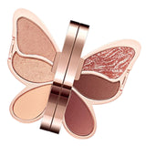 Maxbell Portable 6 Color Butterfly Eyeshadow Palette Shimmer Matte Chocolate Mousse