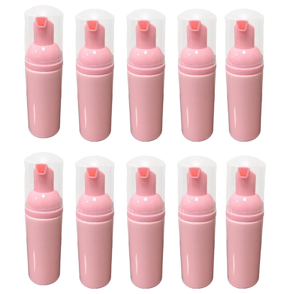 Maxbell 10x Foaming Pump Bottles 2 oz for Moisturizers Lash Cleanser Soap Pink