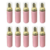 Maxbell 10x Foaming Pump Bottles 2 oz for Moisturizers Lash Cleanser Soap Pink Gold