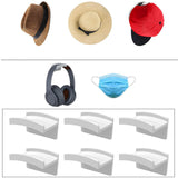 Maxbell 6x Self Adhesive Hat Hook For Wall Baseball CAPS Holder Sticky Rack Hanger