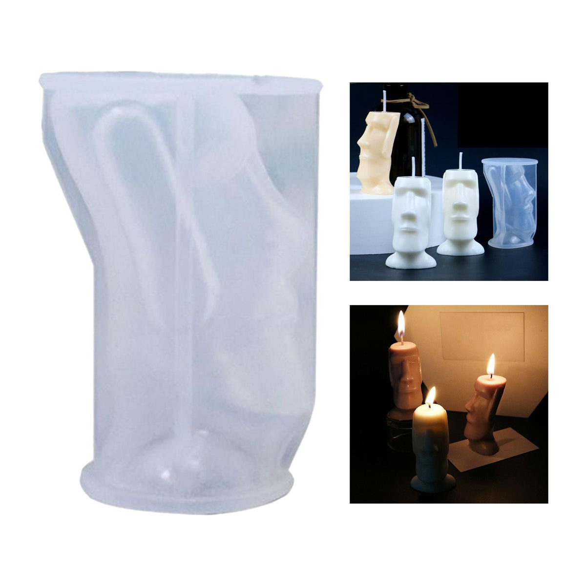 Maxbell Human Face Candle Mold Silicone Moulds DIY Epoxy Resin Casting Moulds Wax