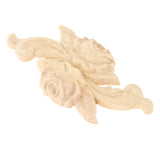 Maxbell 4 Pieces Carving Decals Onlay Rose Wood Carved Appliques 4.72x1.97x0.31inch