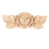 Maxbell 4 Pieces Carving Decals Onlay Rose Wood Carved Appliques 3.54x1.38x0.31inch