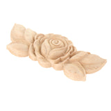 Maxbell 4 Pieces Carving Decals Onlay Rose Wood Carved Appliques 3.54x1.38x0.31inch