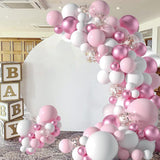 Maxbell 107Pcs Pink Balloon Kit Photo Props for Girl Baby Shower Gender Reveal