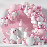 Maxbell 107Pcs Pink Balloon Kit Photo Props for Girl Baby Shower Gender Reveal