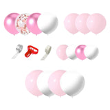 Maxbell 107Pcs Pink Balloon Kit Photo Props for Girl Baby Shower Gender Reveal