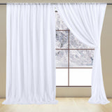 Maxbell 4.9x7ft White Backdrop Curtain Wrinkle Free for Home Wedding Photoshoot