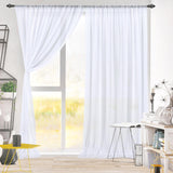 Maxbell 4.9x7ft White Backdrop Curtain Wrinkle Free for Home Wedding Photoshoot