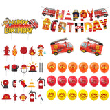 Maxbell 12 inch Fire Truck Theme Birthday Party Balloons for Anniversaries Kids Boys set 1