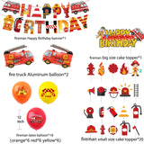 Maxbell 12 inch Fire Truck Theme Birthday Party Balloons for Anniversaries Kids Boys set 1