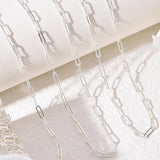 Maxbell Paperclip Chains Link 10M Roll for Jewelry Making Necklace Silver