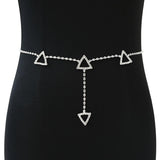 Maxbell Rhinestones Belly Waist Chain Belly Body Chain Waist Body Jewelry Triangle