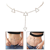 Maxbell Rhinestones Belly Waist Chain Belly Body Chain Waist Body Jewelry Triangle