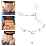 Maxbell Rhinestones Belly Waist Chain Belly Body Chain Waist Body Jewelry Heart