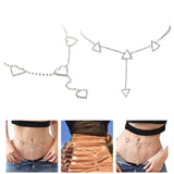 Maxbell Rhinestones Belly Waist Chain Belly Body Chain Waist Body Jewelry Heart