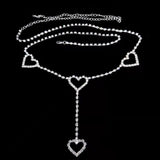 Maxbell Rhinestones Belly Waist Chain Belly Body Chain Waist Body Jewelry Heart