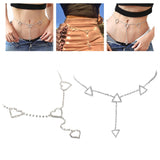 Maxbell Rhinestones Belly Waist Chain Belly Body Chain Waist Body Jewelry Heart