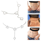 Maxbell Rhinestones Belly Waist Chain Belly Body Chain Waist Body Jewelry Heart