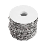 Maxbell Paperclip Chains Link 10M Roll for Jewelry Making Necklace Dark Silver