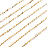 Maxbell Paperclip Chains Link 10M Roll for Jewelry Making Necklace Gold