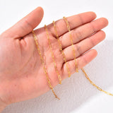 Maxbell Paperclip Chains Link 10M Roll for Jewelry Making Necklace Gold