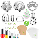 Maxbell 123Pcs Polymer Clay Earring Cutters Set Jewelry Making  Cookie Cutters