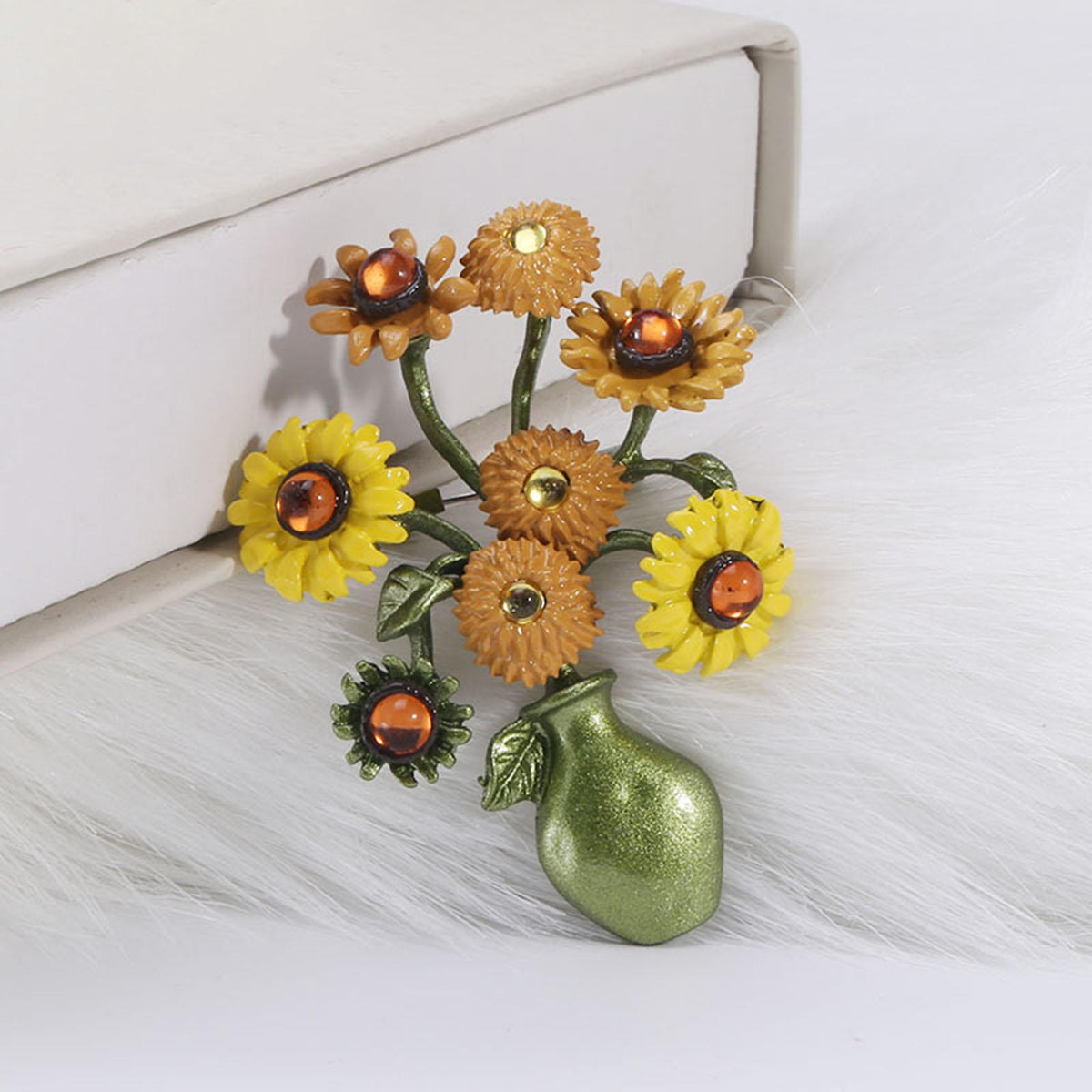 Maxbell Sun Flower Brooch Pin Alloy Exquisite Fashion for Daily Clothes Decor Ladies